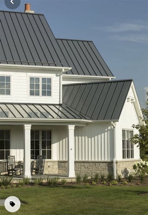 white farm house metal roof|white house with galvalume roof.